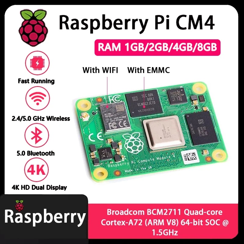 Raspberry Pi CM4 dengan RAM 1G - Raspberry Pi Compute Module 4 8Gb 32Gb ulasan dan harga