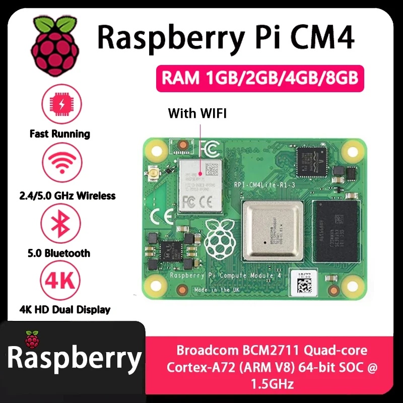 Raspberry Pi CM4 dengan RAM 1G - Raspberry Pi Compute Module 4 8Gb 32Gb ulasan dan harga